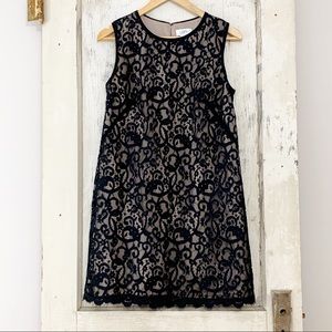 LOFT Black Lace Sleeveless Shift Dress